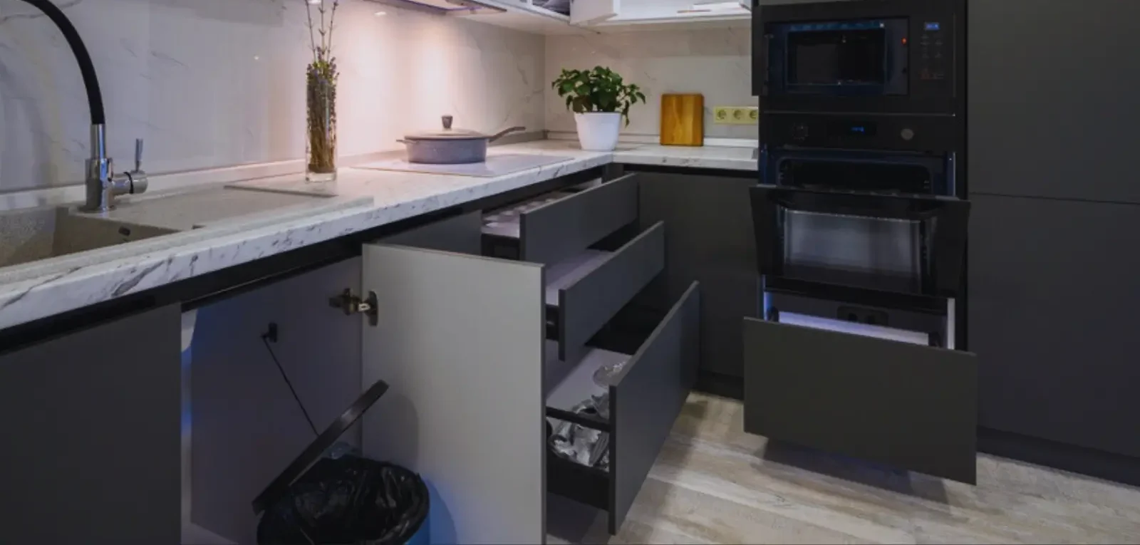Built-In Trash & Organization Solutions for a More Functional Kitchen
